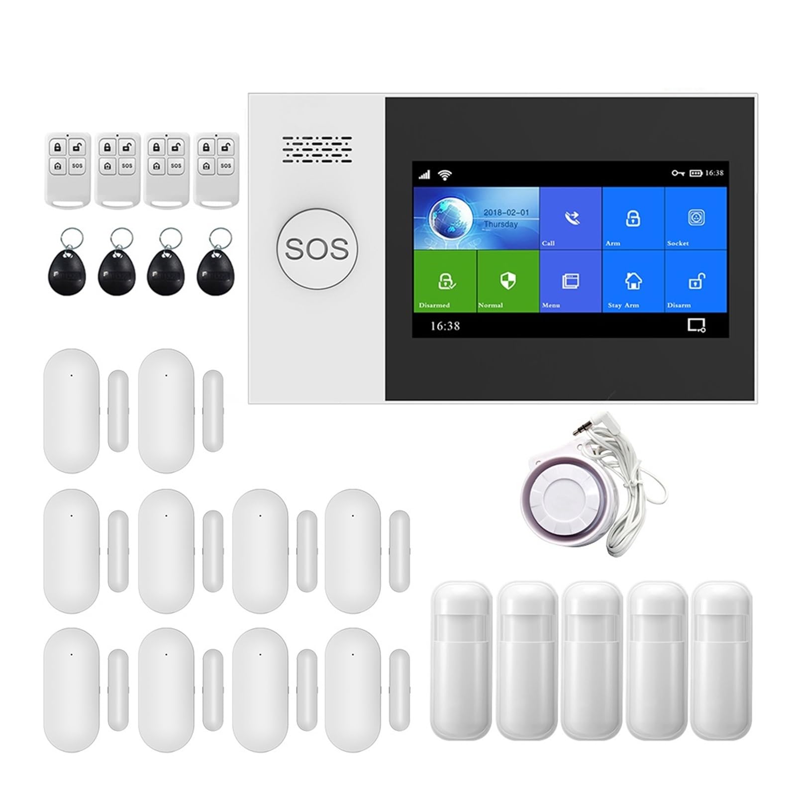 Système d'alarme 4G WiFi DELURA M avec capteur de mouvement sans fil pour maison