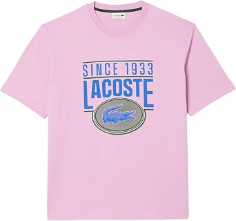 Lacoste Mens Loose Fit Heavy Cotton Printed T-Shirt