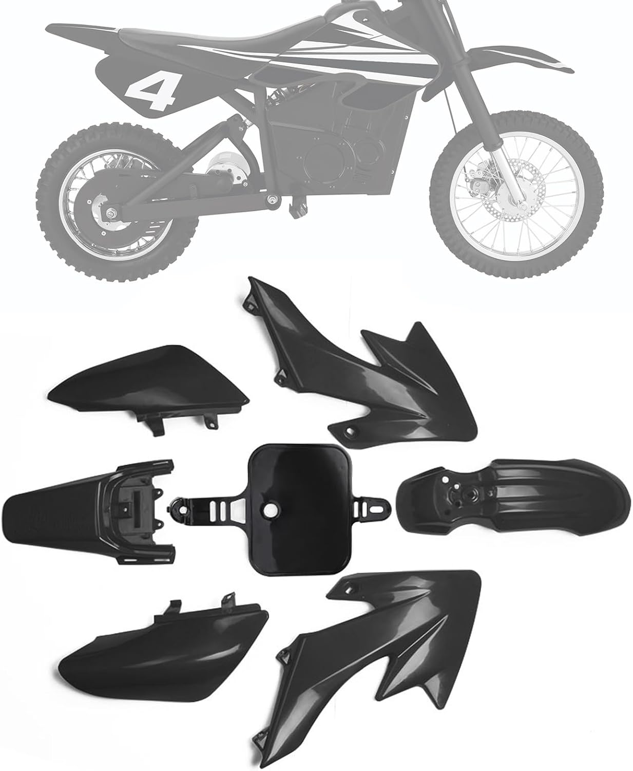 Plastic Kit Fender for CRF XR 50 CRF50 XR50 SSR 110 SSR 125 70cc Electric Dirt Pit Bike, Side Covers Body Fairing Protector Universal for Most Pit Bike MX 650 MX650 Needs to Be Modified