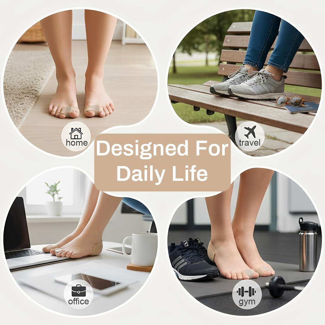8 Pezzi Separatori Alluce Valgo, Separatore Dita Piede Correttore Valgo, Distanziatori per Dita Piedi in Gel per Dita Sovrapposte riutilizzabile, Unisex