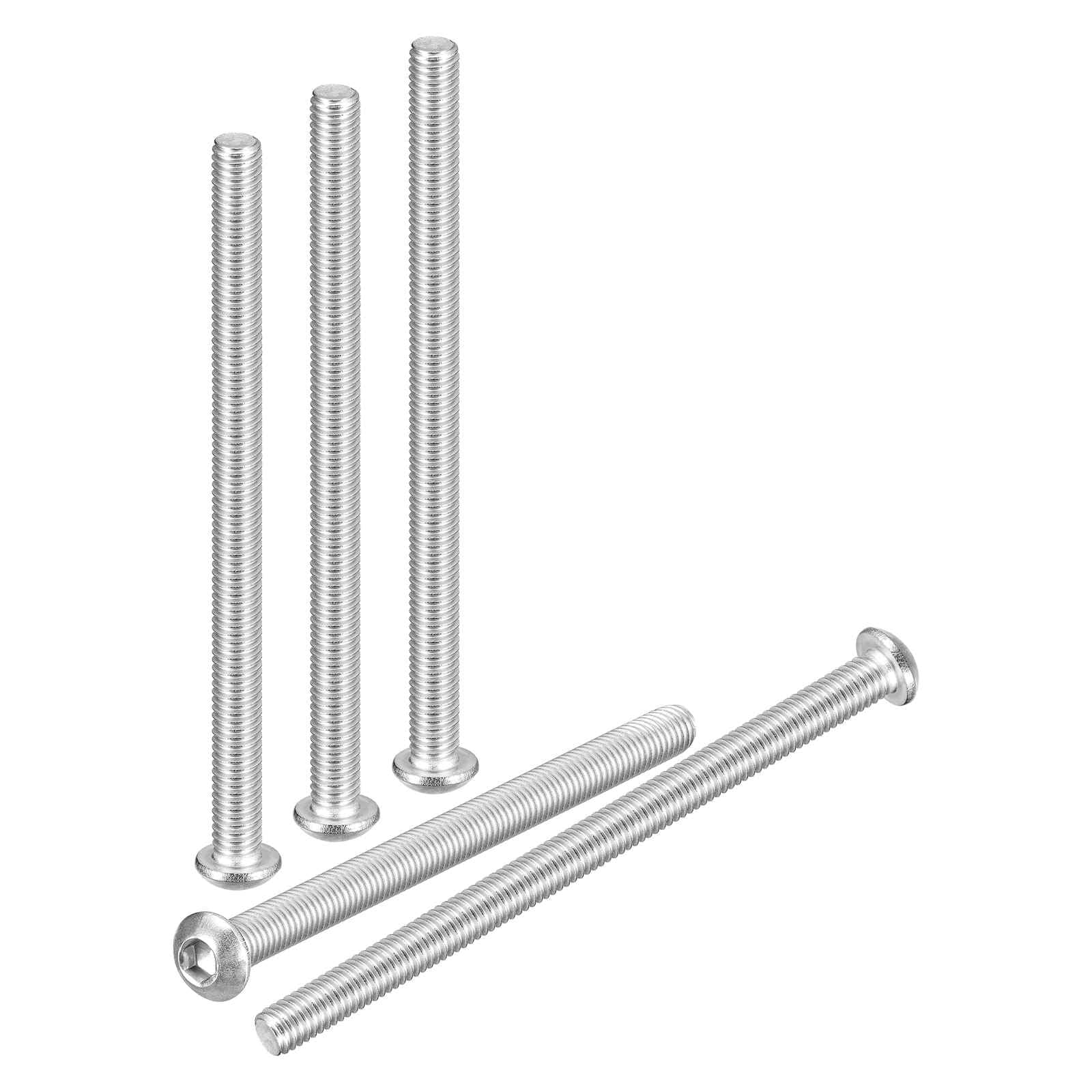 DTGN M6-1x85mm Button Head Socket Cap Screws - 10Pack - Good for Road Bicycle, Mountain Bike, Auto, Motorcycle - 304 Stainless Steel Whitewashed - Hex Socket Drive Fasteners