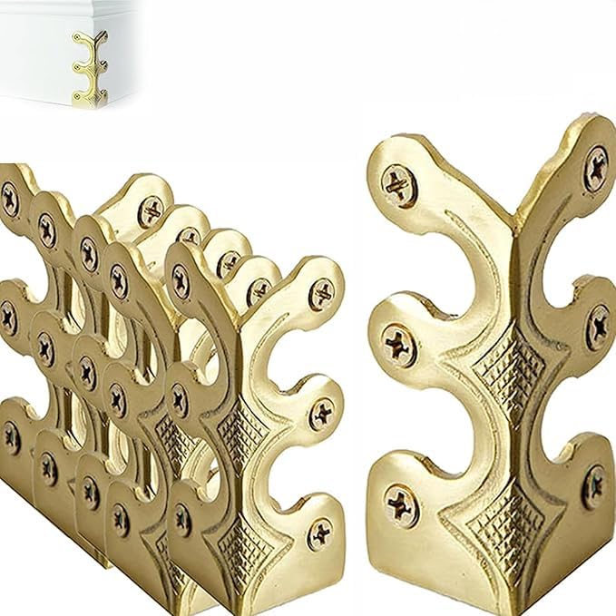Skiffers Baseboard Corner Protectors,Skirting Board Protectors,Solid Brass Skirting Board Corner Protectors,Baseboard Corner Protectors,Vintage Solid Brass Skirting Board Protectors (Gold, 5 pcs)