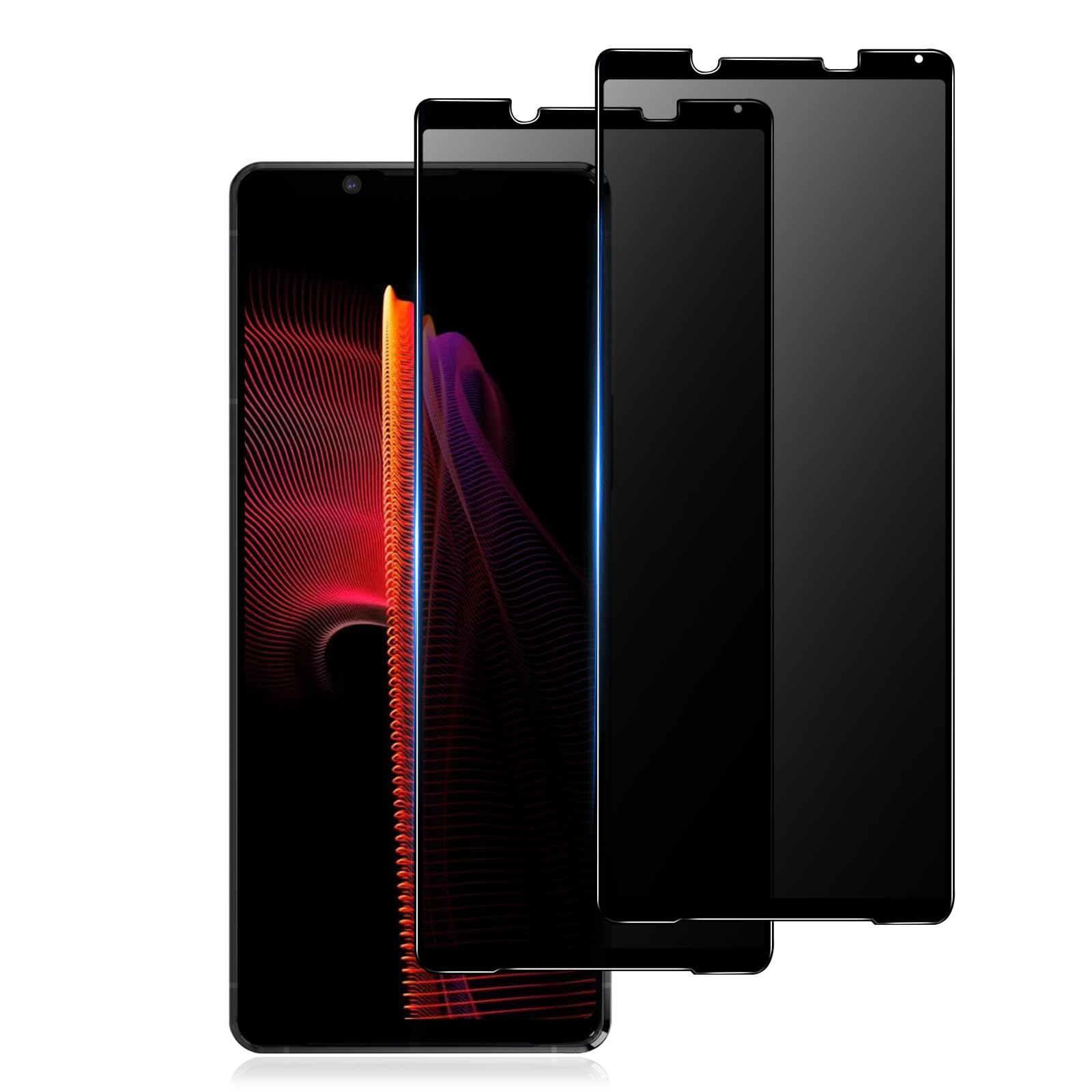 【覗き見防止】 Xperia1 III 用 ガラスフィルム 覗き見防止 SOG03 SO-51B フィルム のぞき見 エクスペリア 1 マーク3 用 のぞき見防止 強化ガラス 液晶保護フィルム 【気泡ゼロ/干渉しない/貼り付け簡単/2枚入り】