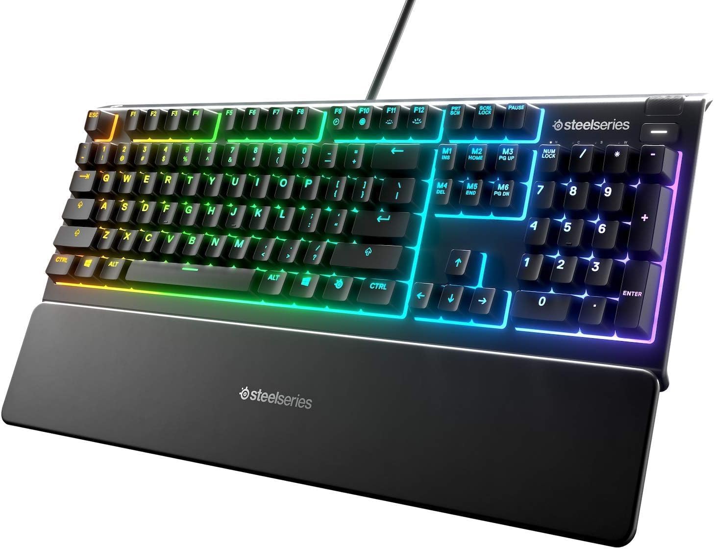 Steelseries Apex 3 Gaming Klavye, 10 Bölgeli Rgb Aydınlatma, Sessiz Switch, Ip32 Sıvı Dayanıklılık, Premium Manyetik Bilek Desteği, Türkçe Qwerty
