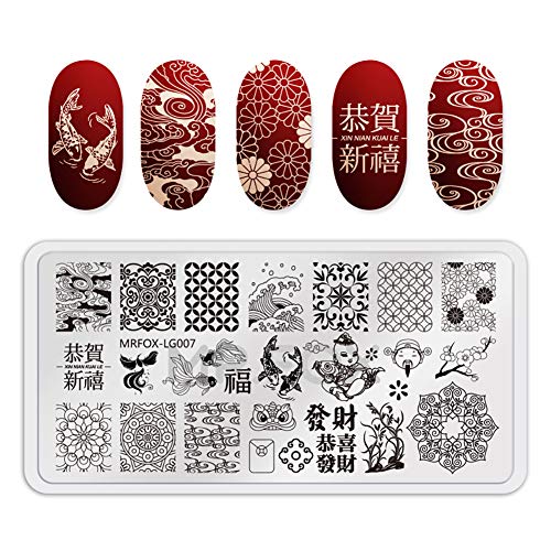 MR.FOX Nail Board Set - Chinese, Republic, Ancient Style Wedding Theme Pattern - Bubble Republic Style Art DIY Hot Stamping Template - Thumbnail 4