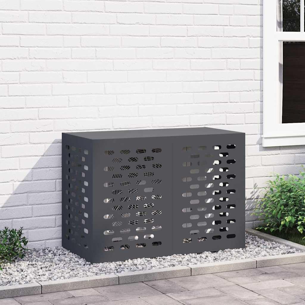 vidaXL Funda para Aire Acondicionado Antracita 100 x 50 x 70 cm Acero, Funda para Aire Acondicionado, Rectangular, diseño Moderno, protección al Aire Libre, Esencial para terraza
