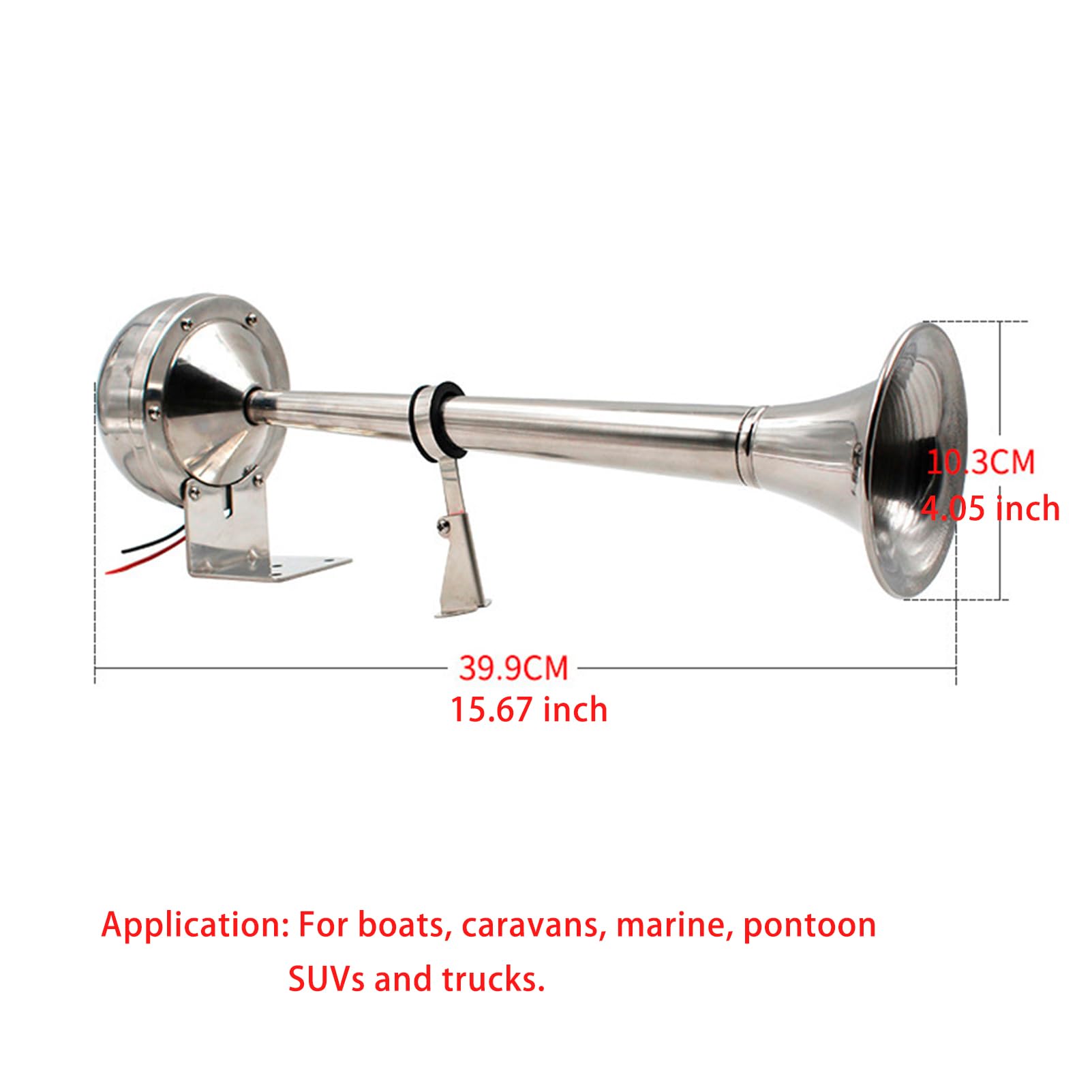 Accesorio Nautico Bocina 12V Boat Horn De Acero Inoxidable Trompeta Doble - Chin