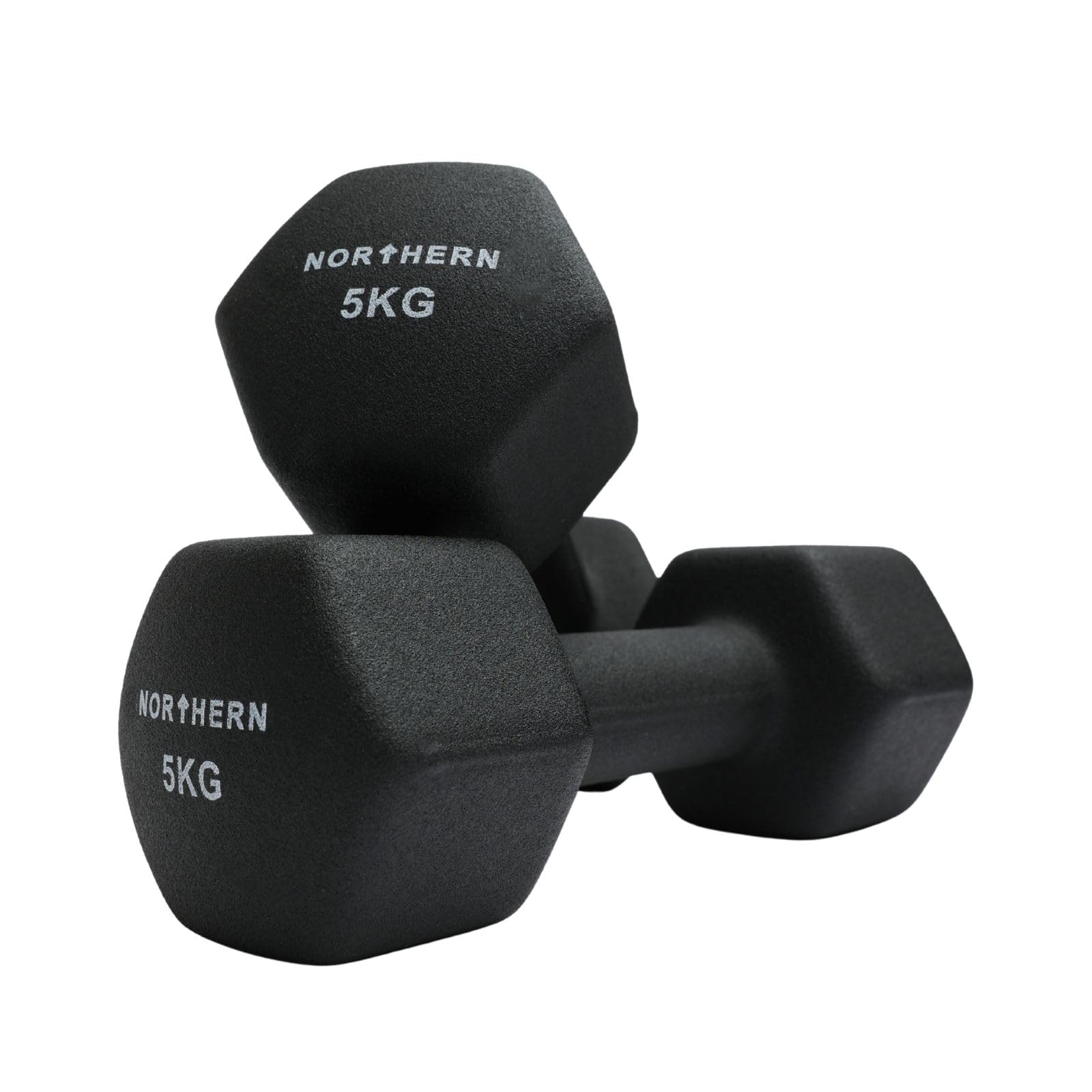 NORTHERN Neoprene Hex Dumbbell Pair for Home Gym, Anti-Roll Non-Slip Weights for Aerobic Exercise, Strength Training, Pilates, Muscle Toning, Physiotherapy & Fitness Workouts