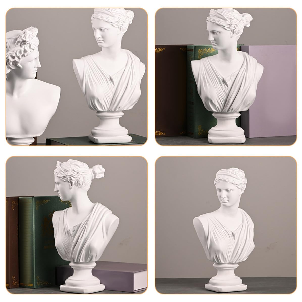 Busto de Diosa de Resina Blanco, Adorno Decorativo para Salón