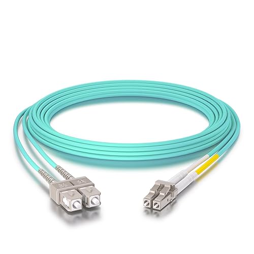 Miniatura 5 de ipolex Cable de conexión de fibra OM3 LC a SC -6.6 ft (7 pies)- LSZH 50125m- 10GbGigabit Cable de fibra óptica multimodo dúplex puente, aguamarina