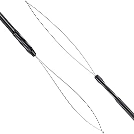 10 Pieces Hair Extension Loop Needle Threader Pulling Hook Tool and Bead Device Tool Black Loop Threader for Hair or Feather Extensions (Black)