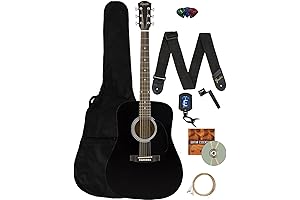 Aprende a tocar con el paquete de guitarra acústica Fender Squier Dreadnought...