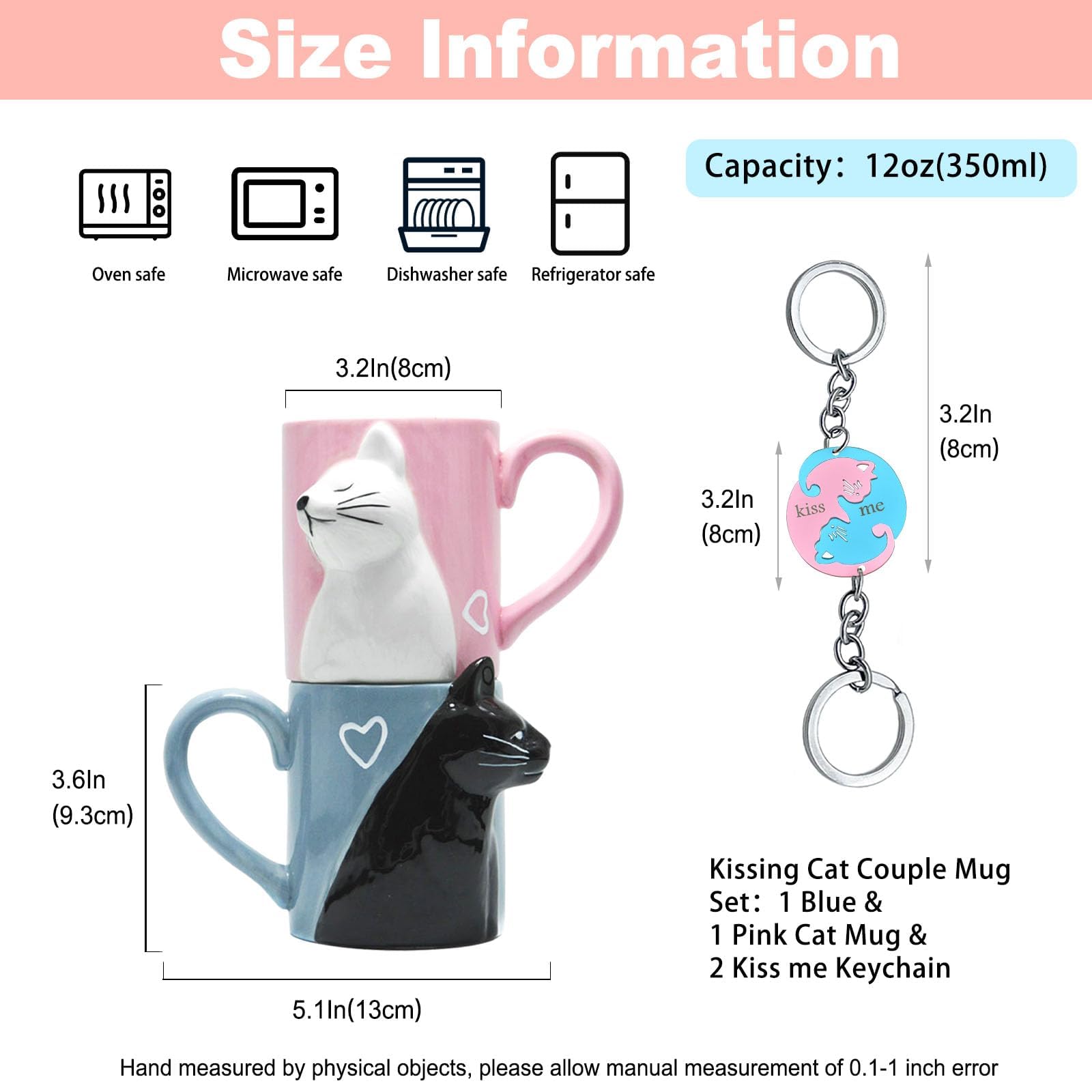 Bacio Gatto Tazze di ceramica tè caffè Regalo per la sposa Fidanzamento Nozze Coppie sposate Anniversario