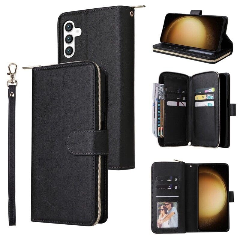 Protection Samsung Galaxy S9 Plus étui cuir anti-rayure à rabat magnétique noir