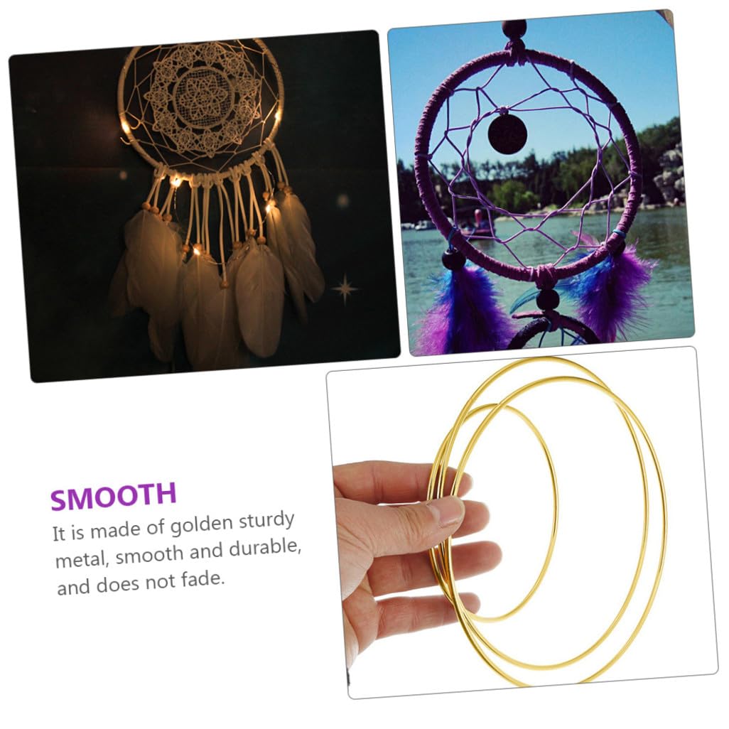 Anillo Atrapasueños de Metal Dorado 12 Piezas para Manualidades