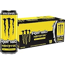 Rehab Tea + Lemonade + Energy, Energy Drink 15.5 Ounce | Energy Iced Tea, Pack of 15