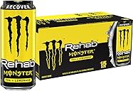 Monster Energy Rehab Tea + Lemonade + Energy, Energy Iced Tea, Energy Drink 15.5 Ounce (Pack of 15)