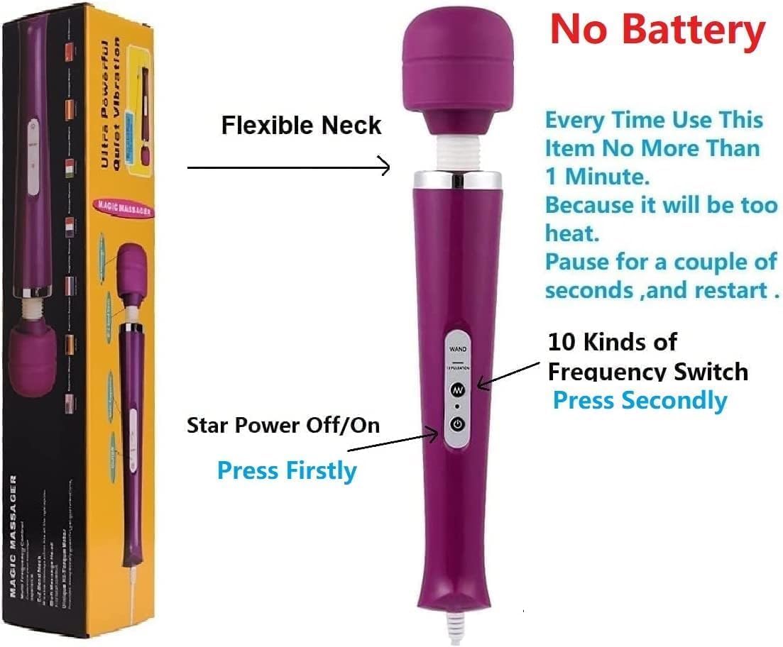 Vibrating Massager Powerful Electric Back for Sports Recovery Muscle Aches Body Pain Shoulder Foot Massage (Purple Big Massage)