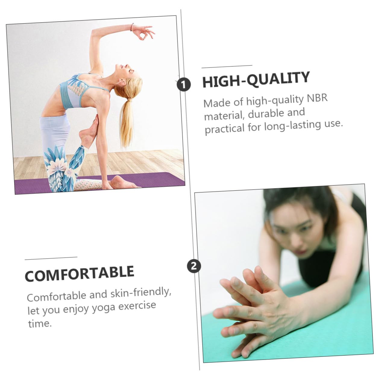 Tappetino da Yoga Nbr Spesso Antiscivolo Rosa per Fitness