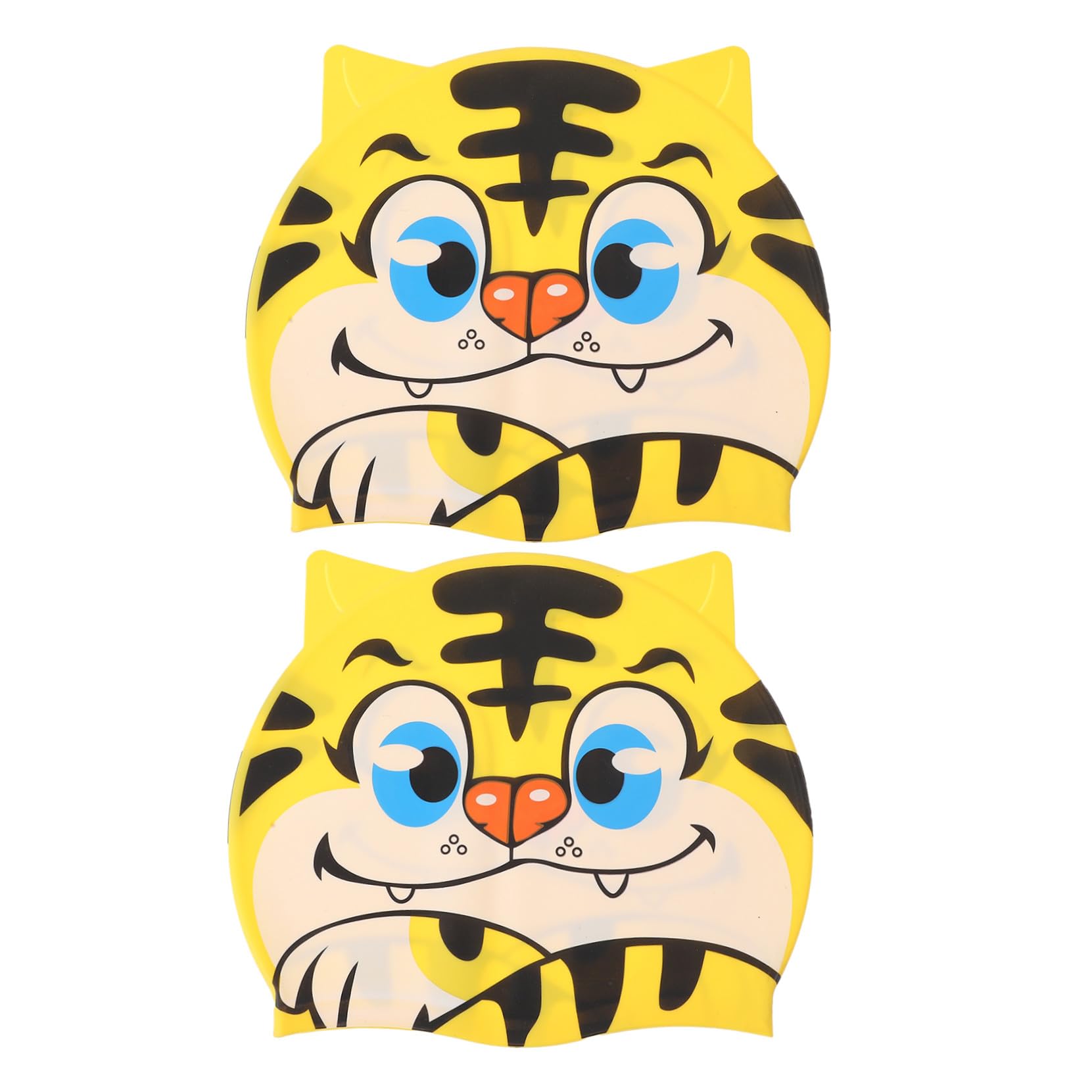 BESPORTBLE 6pièces Bonnet De Bain Silicone pour Garçon Fille Forme De Tigre pour Natation Douche Accessoire pour Petits Nageurs