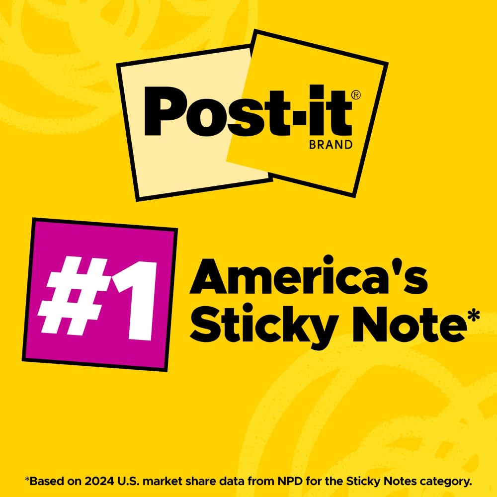 Post-it Notes Super Sticky Pads in Marrakesch Farben, 2 X 2, 90/Pad, 8 Pads/Pack