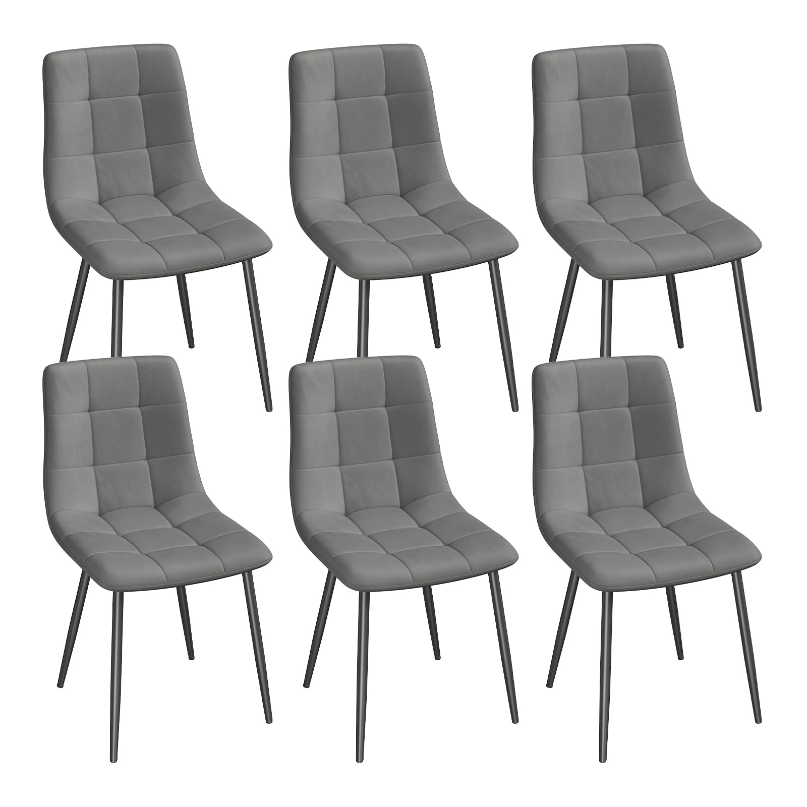 EUGAD Esszimmerstühle, für Esszimmer Küche Wohnzimmer, Küchenstühle gepolstert mit Rückenlehne Samtbezug, mit Metallbeinen, 150 kg belastbar