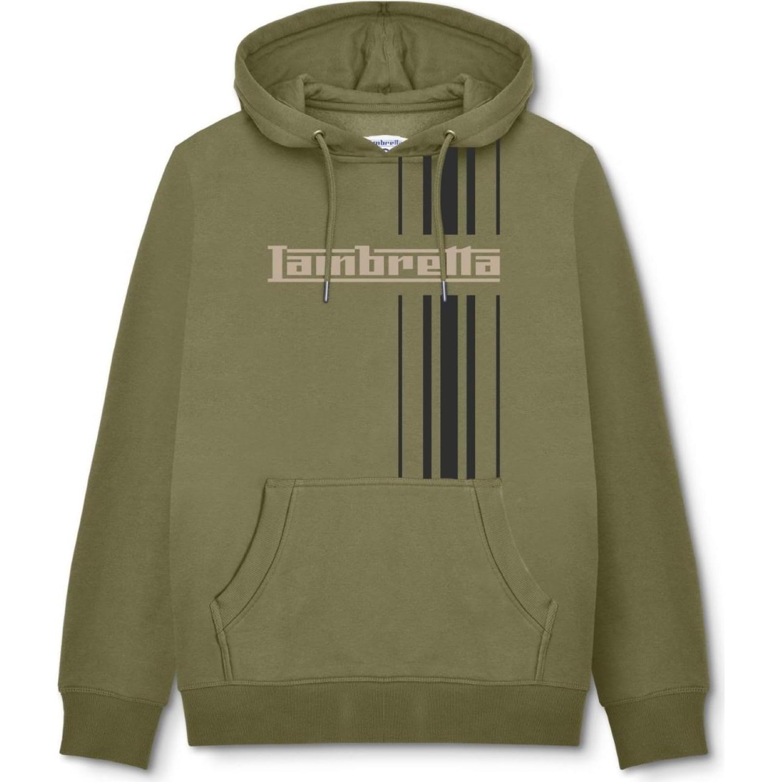 Lambretta Mens Stripe Hoodie - Khaki - L