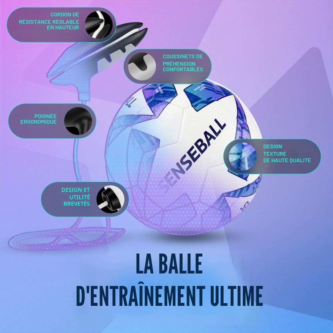 SenseBall Ballon d’Entraînement Football + App Mobile | Ballon Foot Enfant Pro | Améliore Coordination, Technique & Contrôle | 50+ Vidéos Cognitives Pros
