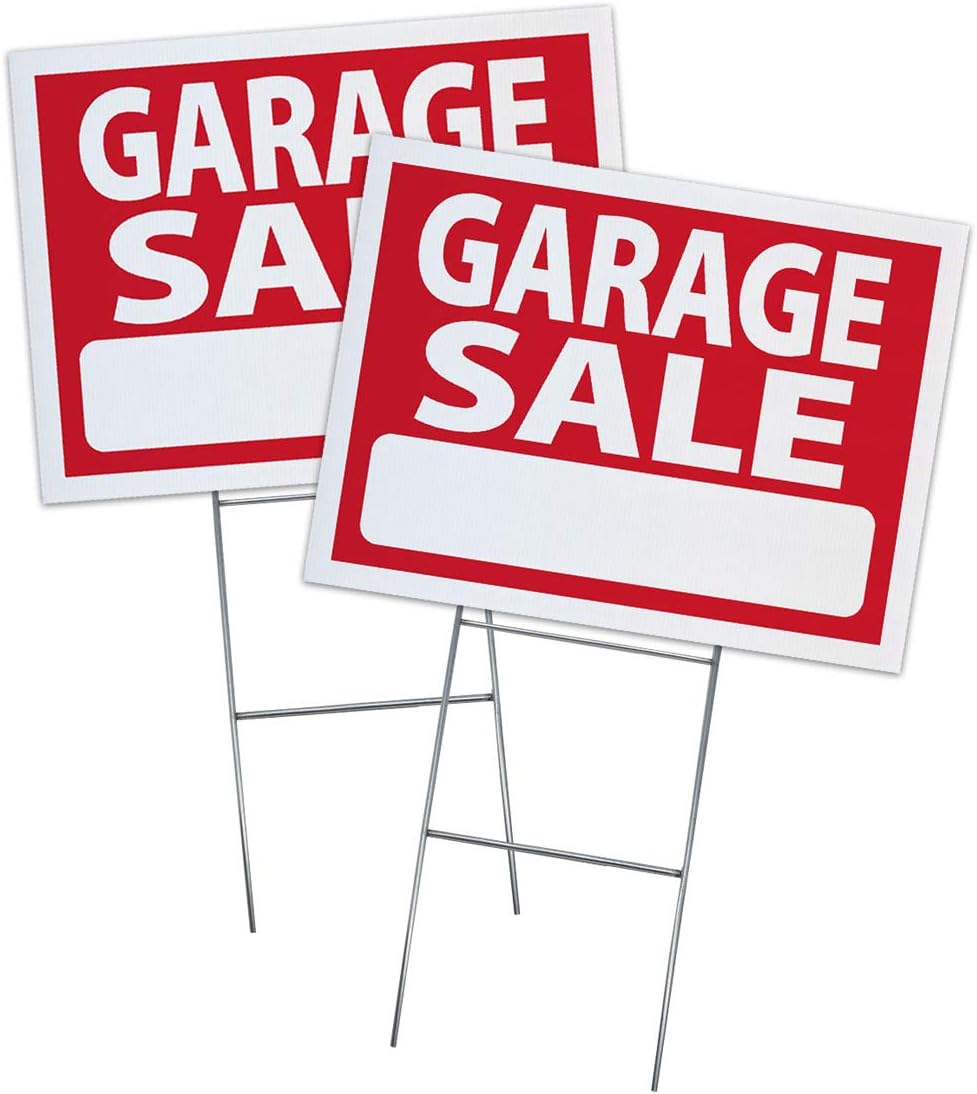 Garage Sale Sign Kit (Includes Stake) (2 Pack) Office