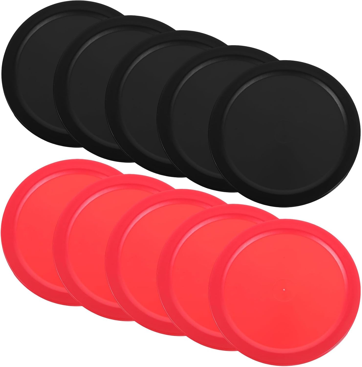 10pcs 64mm Air Hockey Pucks for Table Game, Plastic Rounded Pucks Finely Polished Surface, Reduces Finger Injury Risk and Minimizes Air Flow Friction, for Home and Advanced