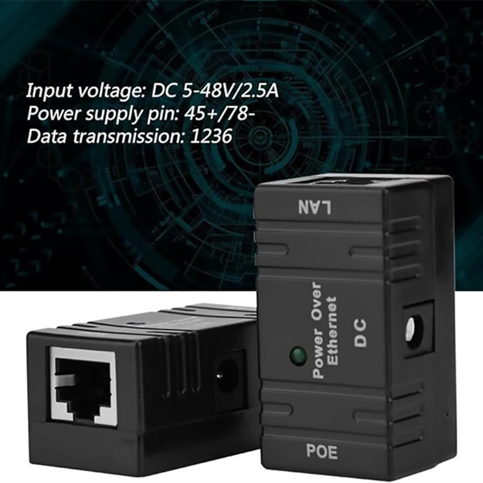 TECKEEN Plug & Play PoE Injector Ethernet Adapter, 10/100Mbp RJ45 Connector AP Network Bridge Power Supply Module, 10 Pcs