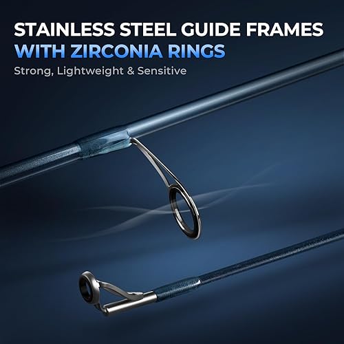 Miniatura 7 de KastKing ReKon - Combo de caña de pescar y carrete de agua salada, caña de pescar y carretes combo, grafito en blanco, anillos de circonio, marco y