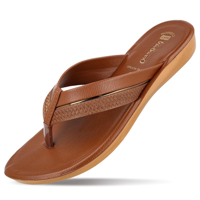 Image of WALKAROO Women's Casual Sandal| Soft Cushioned Footbed & V-Strap upper|Anti-Slip PU sole |Indoor & Outdoor,Daily Use,Causal Sandals-WLR70401