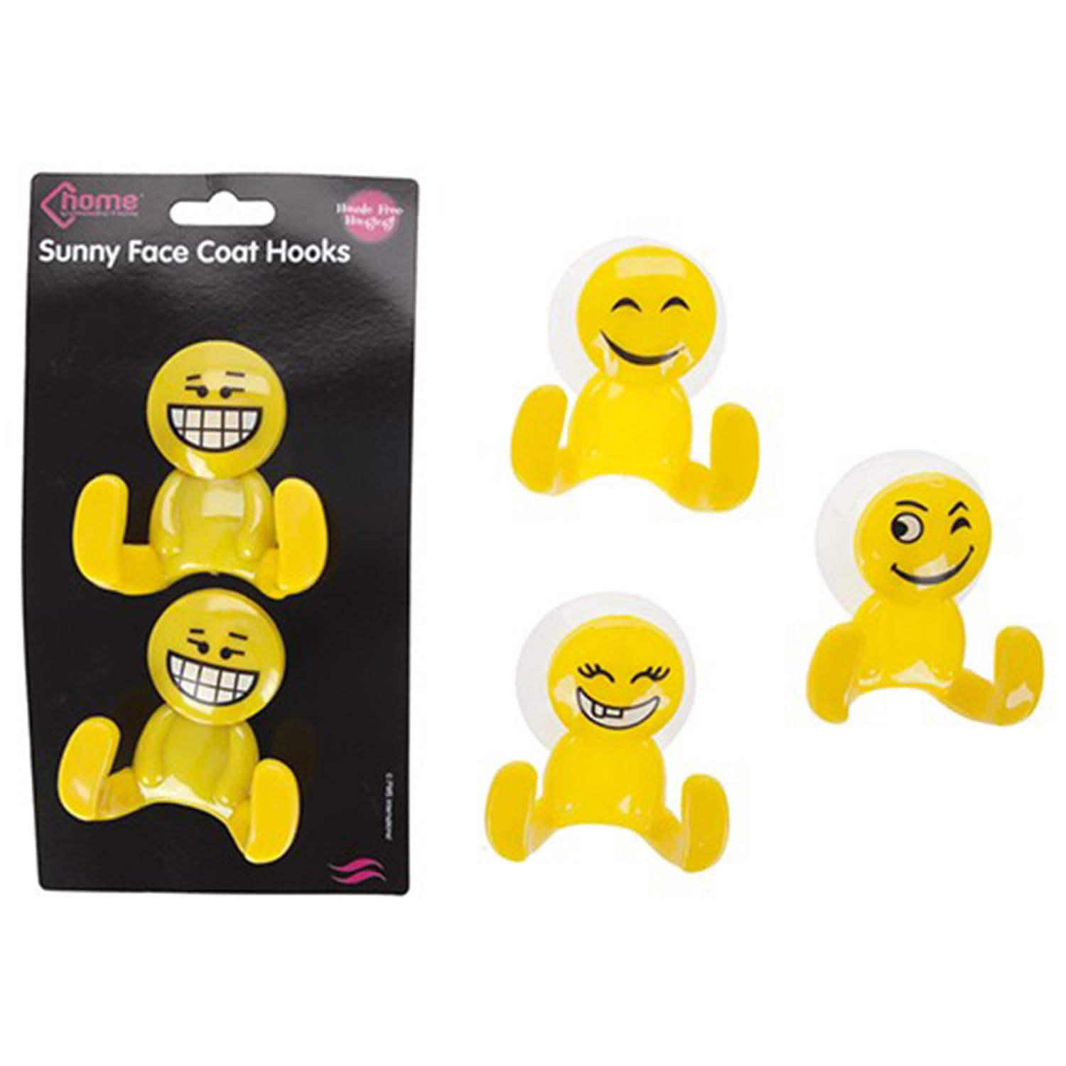 Crochets autocollants en plastique jaune Lot de 2 – Facile à installer pour maison bureau dortoir