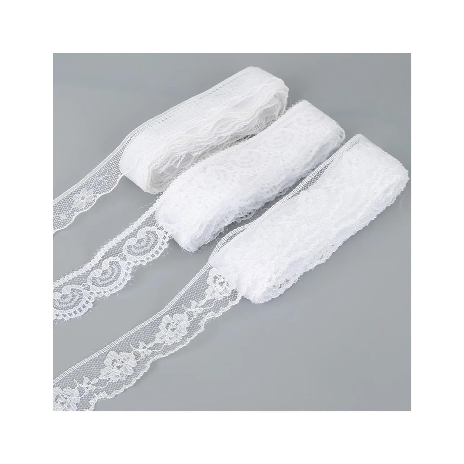 1 pieza / 100,0 m cinta de encaje tela Para Hogar | Adornos Bordados Artesanía Decoración Boda Encaje Cinta Envoltura Blanco y Negro(White)