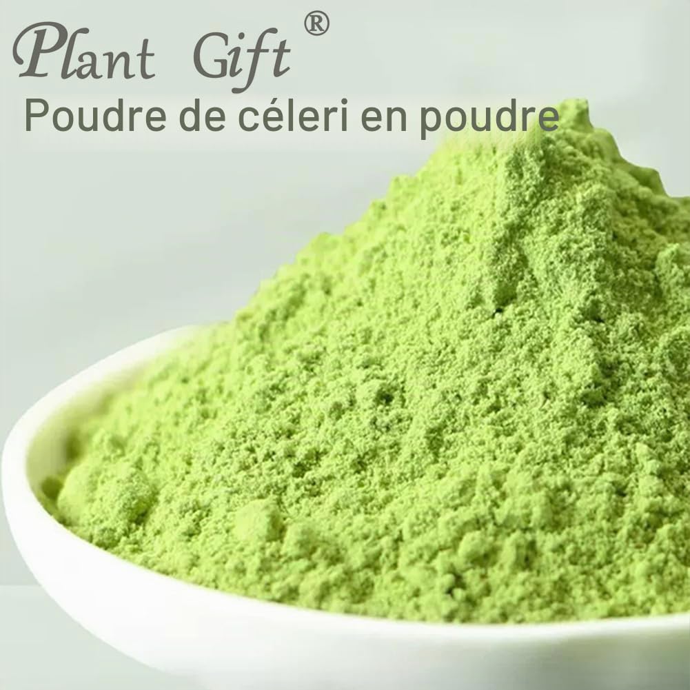 100% Natural Pure Celery Powder 100g/3.52oz 芹菜粉 poudre de jus de céleri pour smoothies, shakes, pâtisseries et boissons, thé | poudre de jus Vert, poudre verte, sans conservateur