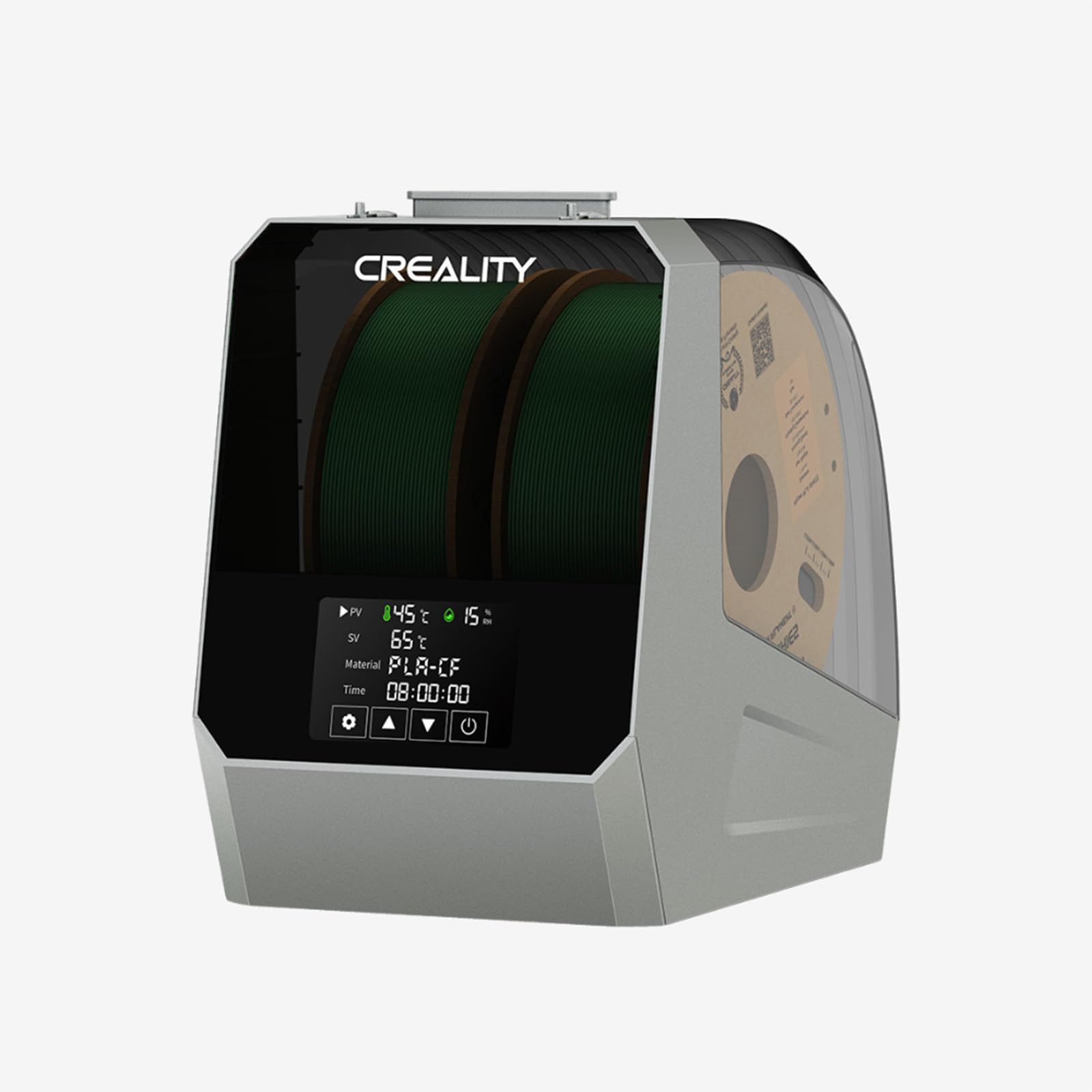 Creality Offizieller Space PI Filament Trockner Plus, 2 Rollen 3D-Drucker Filament Trockner Box mit 360° Heizung, Filament Dehydrator Aufbewahrungsbox für PLA ABS PETG TPU Nylon Filament 1.75mm 2.85m