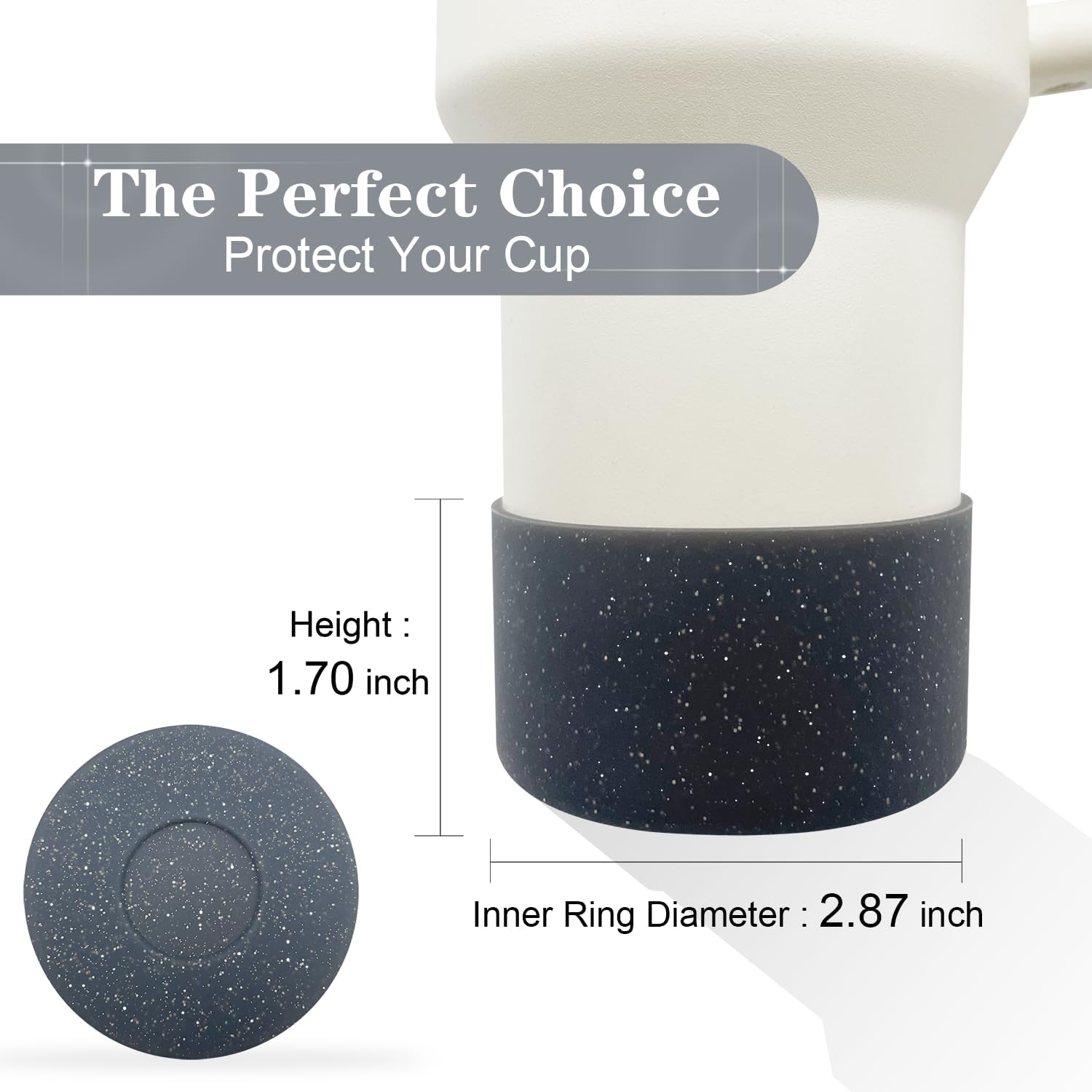 Glitter Silicone Anti-Slip Protective Boot Sleeve for Stanley Cup&Tumbler image 3