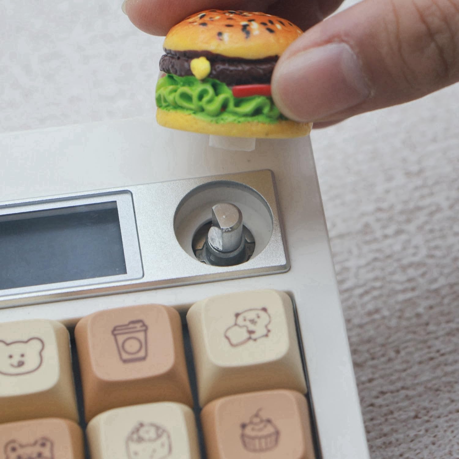 Cute Keyboard 3D Hamburger Keyboard Knob - Custom Resin Rotary For ...