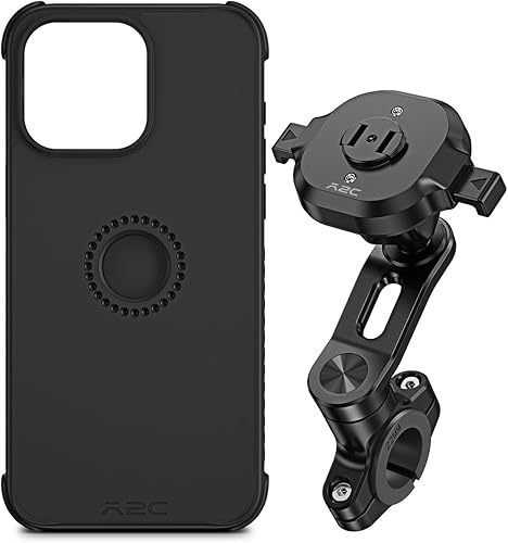 A2C Kit de soporte de teléfono de bicicleta ultra seguro de una cerradura con funda MagSafe para iPhone 16 Pro Max - Bloqueo y liberación 1s,