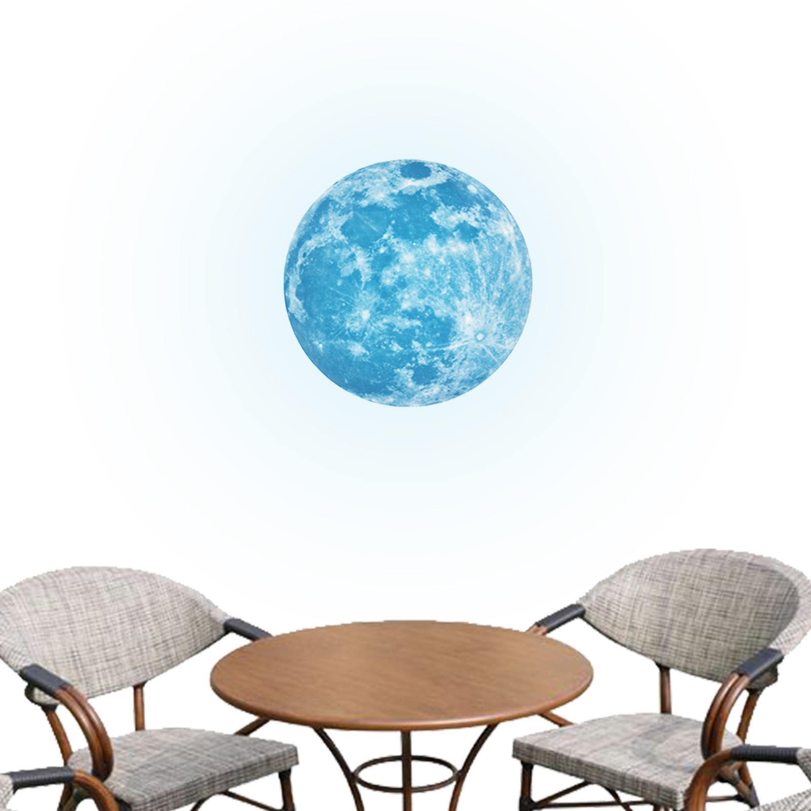 Wall Decoration Fluorescent Moon Wall Stickers HD Printing Technology, Self-Adhesive, for Children's Room, Bedroom, Living Room, Study