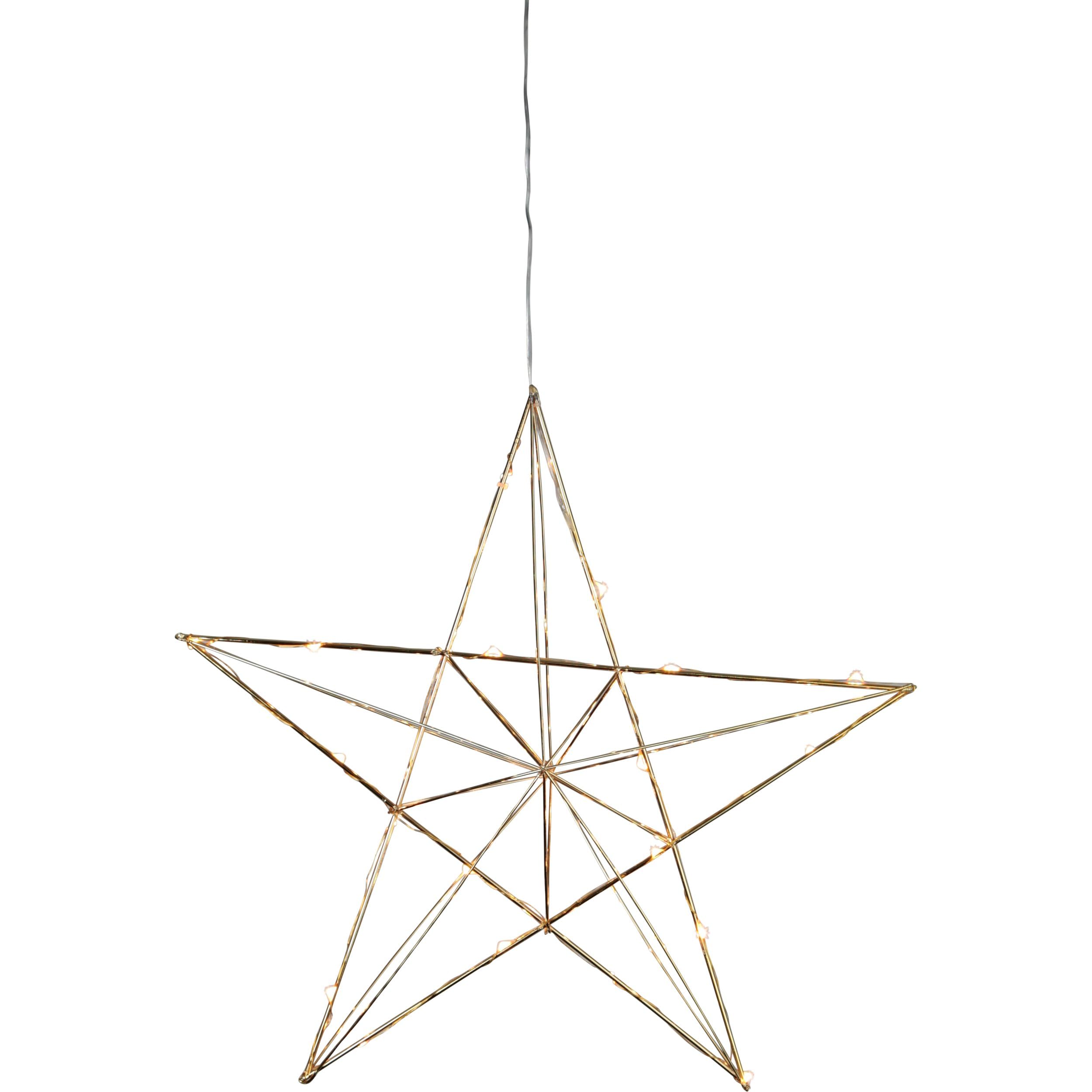 Eglo Décoration de Noël LED suspendue, étoile décorative à suspendre, déco | lumineuse avec minuterie, déco fenêtre en métal finition laiton, lumière blanc chaud