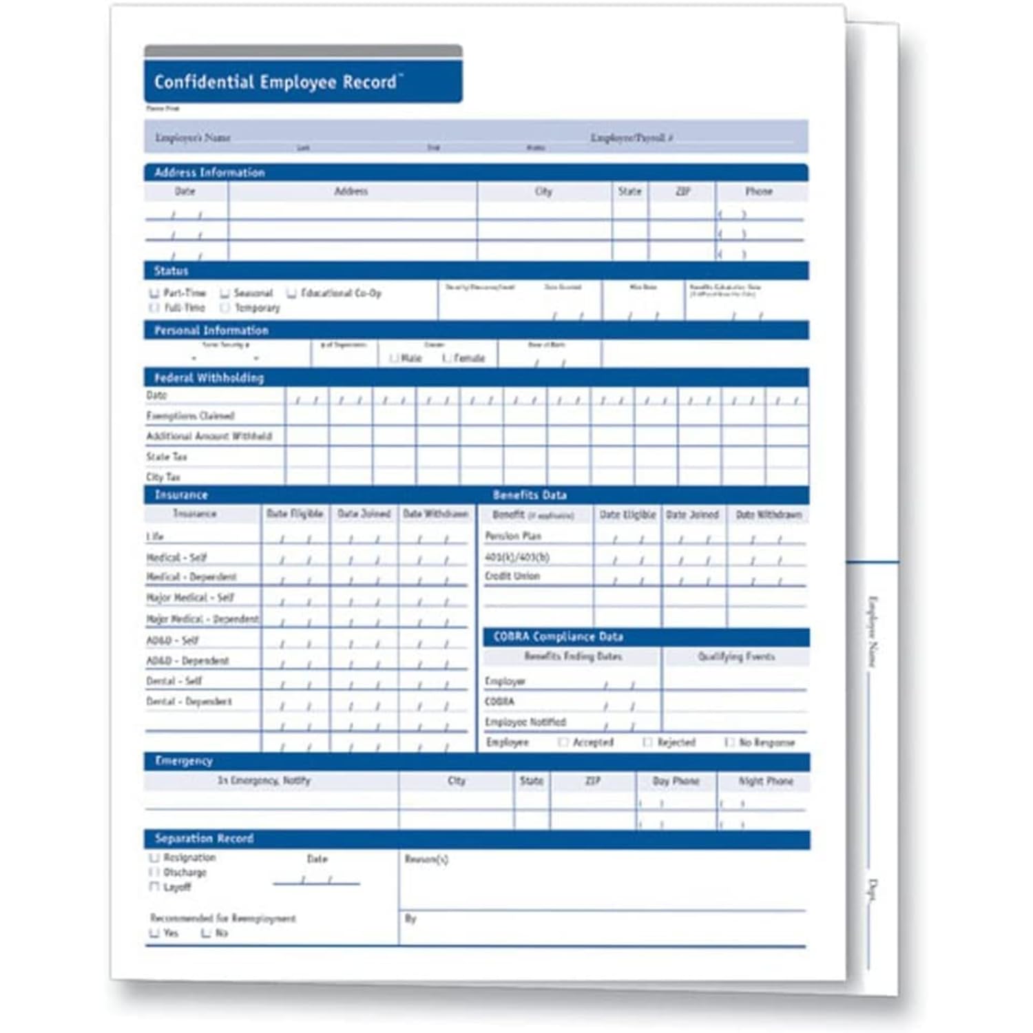 ComplyRight Confidential Employee Records Folder | 9-1/2” x 12” | Expanded File Folder | 25 Pack