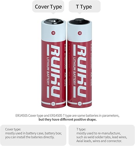 Miniatura 4 de Paquete de 8 baterías de litio ER14505 LS14500 de 3.6 V, tamaño AA 2700 mAh batería de cloruro de tionilo de litio (Li-SOCl2) certificado