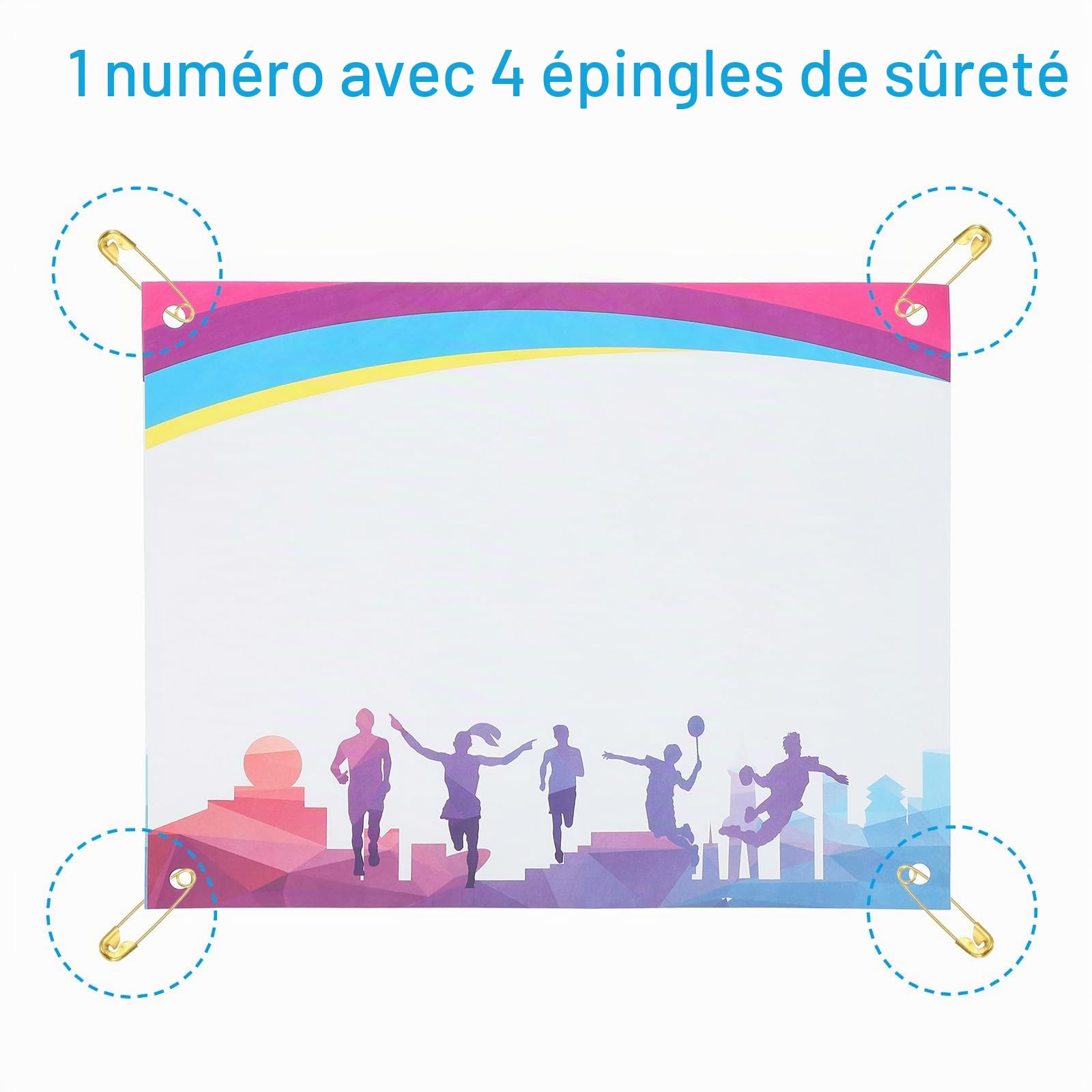 PATIKIL 100 Pièces Numéros de Dossard de Course Indéchirables 7X6 Pouces | Numéros de Compétiteur de Course, Ombre Étanche, Avec Épingle de Sûreté