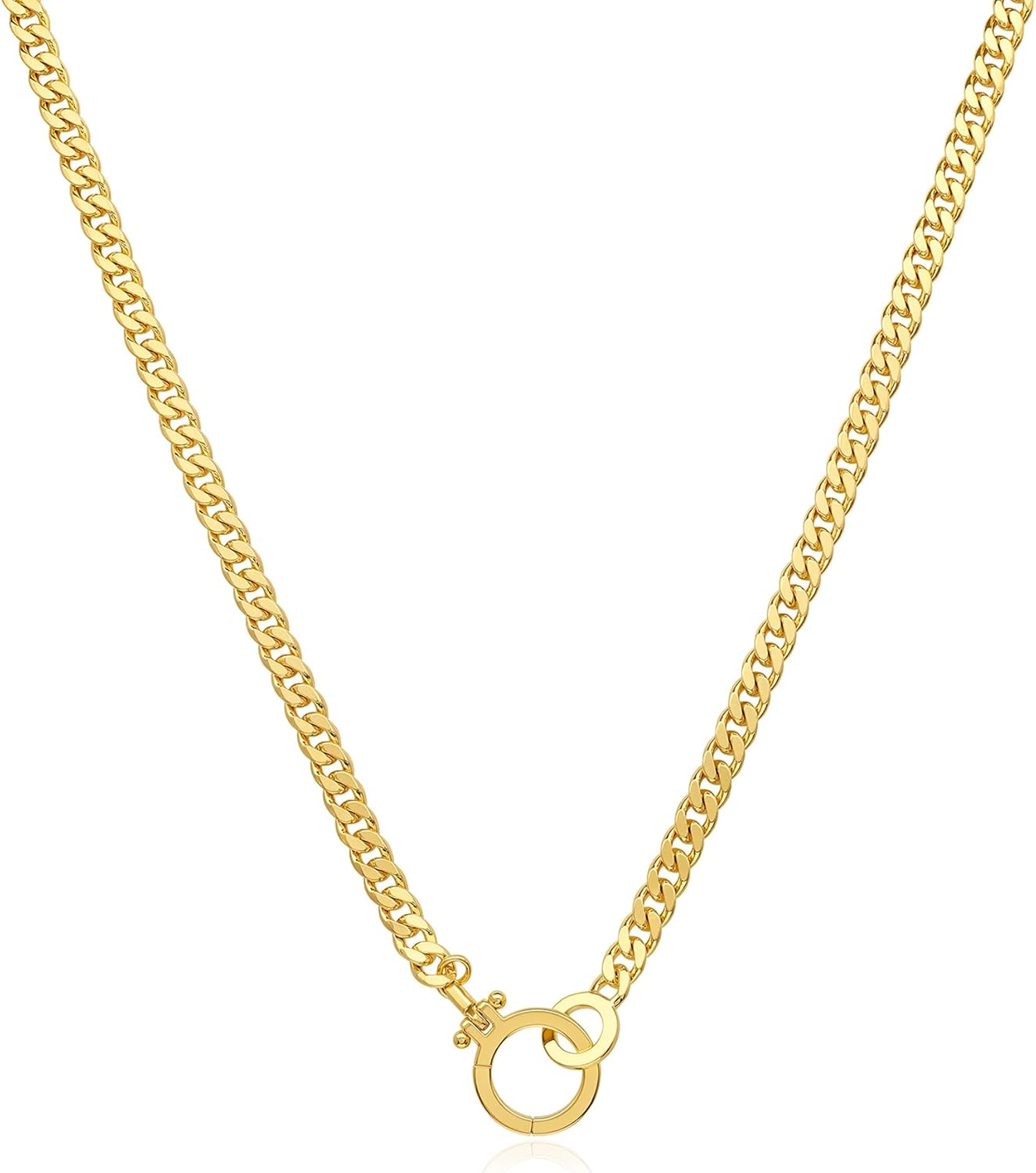 FRUMOS Gold Plated Necklace for Women, Dainty Layered Chain Necklace, Fashion Jewelry for Daily Wear