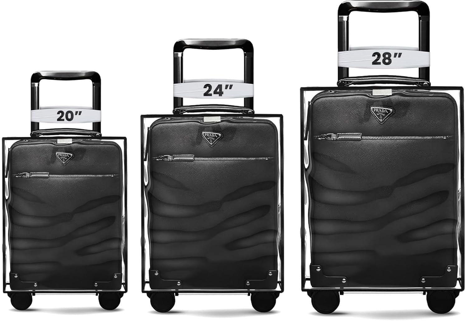 glitzen Transparent Trolley Bag Cover – Waterproof PVC Suitcase Cover for Hard Trolley Bags | Protective Luggage Cover | Dustproof & Scratch Resistant Travel Bag Cover (Combo of 3 (20",24",28" INCH))-picture-23