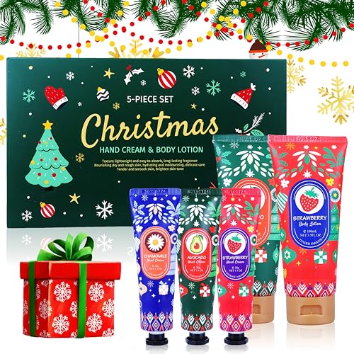 Coffret Cadeau de Noël pour Femmes 5 pièces, LCDGTJ Crème...