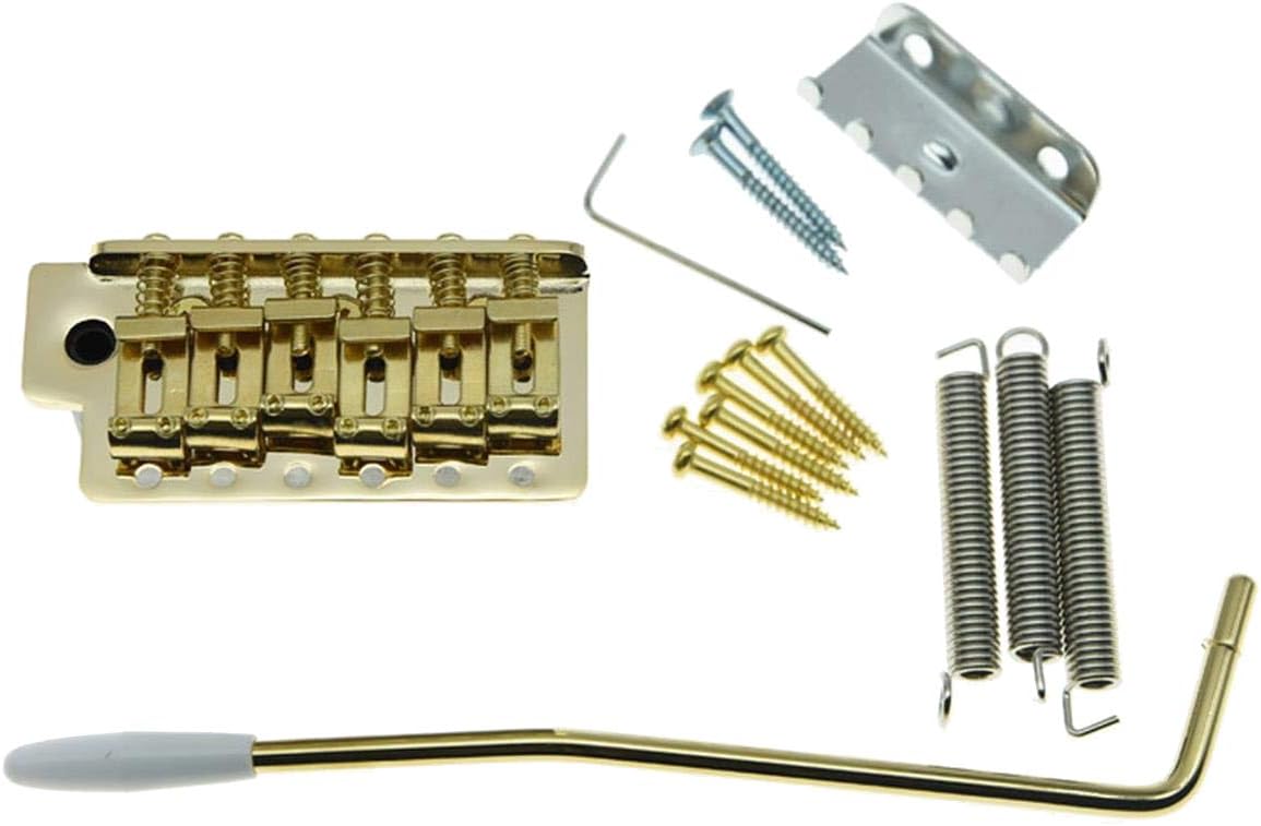 KAISH Chrome Vintage ST Strat Guitar Trem Tremolo Bridge Full Size Block Bent Saddles