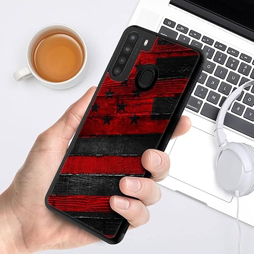 Miniatura 5 de Funda compatible con Samsung Galaxy A21, diseño de patrón de parachoques trasero, esquinas reforzadas antiarañazos, caver de TPU suave, fundas para